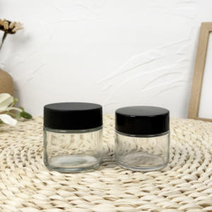 Black <b>Airtight</b> Proof 2oz 4oz Round Container Child-resistant Proof Glass Concentrate <b>Jar</b> with CR Lid for Cosmetic - Product Image 2