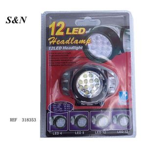 ไฟฉายคาดศีรษะ 12 LED พร้อมสายปรับได้ แสงสีขาว ใช้แบตเตอรี่ AA ใช้งานได้ 50 ชั่วโมง สำหรับการตั้งแคมป์และเดินป่ากลางแจ้ง - Product Image 1