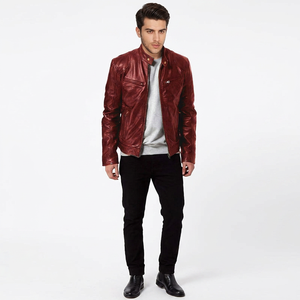 Men <b>Jackets</b> Leather Coat Zipper Full Sleeve Splice Coats Solid <b>Slim</b> <b>Fit</b> Casual <b>Jacket</b> Stand Collar Outwear Autumn <b>jacket</b> for men - Product Image 1