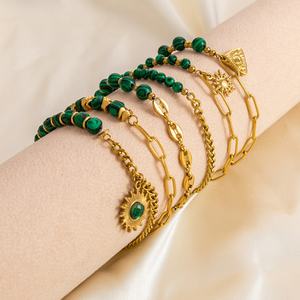 Pulsera de Acero Inoxidable Hecha a Mano, Resistente al Agua, con Baño de Oro de 18K, Estilo Moderno y Elegante que No se Desvanece - Product Image 1