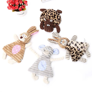 Corduroy Factory Wholesale Durable Cute Eco Friendly Luxury <b>Squeaky</b> Cute Rabbit Hippopotamus Plush Dog Chew Toy - Product Image 6
