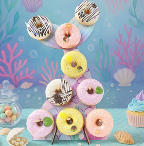 DAMAI Soporte de Exhibición de Postres para Decoración de Mesa de Fiesta de Cumpleaños, Estante de Madera Sólida, Nuevo Estante de Madera con Forma de Cola de Sirena para Niños - Product Image 2