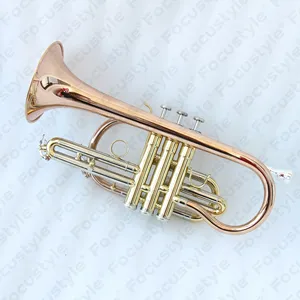 <span class=keywords><strong>Cornet</strong></span> en laiton plat doré laqué pour joueur, instrument de musique avec étui de <span class=keywords><strong>cornet</strong></span> de qualité et prix abordable, disponible à la vente (OEM) - Product Image 2