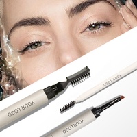 Crème de coiffage des sourcils à Double tête, imperméable à l'eau, Gel transparent, Kits de crayons avec pinceau, Logo, pommade, Kit de sourcils