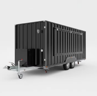Camion de restauration mobile SL-6Z-Container à double essieu en acier inoxydable avec comptoir coulissant pour la vente rapide de nourriture et de glaces en rue