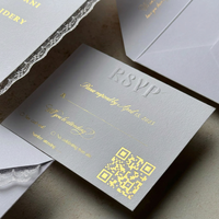 Ensemble d'invitations de mariage en dentelle blanche, cartes en papier, enveloppes, cartes RSVP, détails pour le mariage