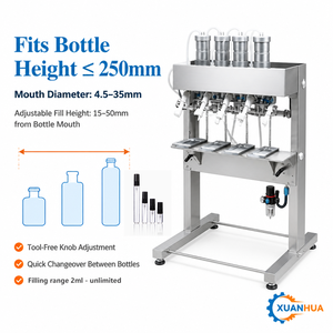 Macchina Riempitrice Pneumatica Semi-Automatica <span class=keywords><strong>per</strong></span> Profumi, Riempitrice a Pressione Negativa <span class=keywords><strong>per</strong></span> Liquidi Oleosi, Controllo Livello Vetro, 2/4/6 Ugelli - Product Image 4