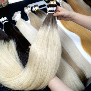 Paquetes de cabello virgen vietnamita crudo de alta calidad Ombre marrón claro Rubio recto europeo cabello suave y cómodo a granel - Product Image 1