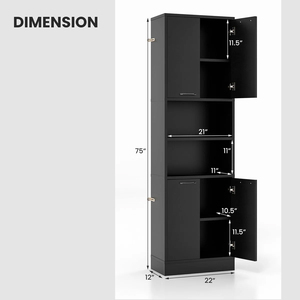 Muebles JIAMEIJIA de Fábrica Nanyang: Torre de Almacenamiento Moderna Negra Mate para Lavadora, Organizador Estrecho Negro - Product Image 6