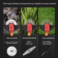 Mesin Pemotong Rumput Listrik 21V Kompak Rumah Tangga Baterai Lithium Pemangkas Rumput Multi-Fungsi Pemotong Rumput DIY