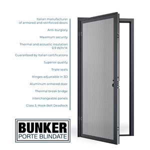 EVOLUCIÓN: Puerta DE SEGURIDAD DE ALUMINIO antirrobo con panel de aluminio PENTA estilo moderno Fácil montaje - Product Image 2