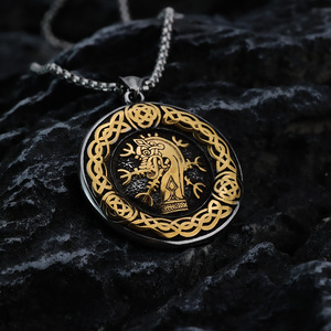 Yunnique – collier pendentif Viking en acier inoxydable, avec arbre de vie et design de dragon, pour hommes, bijoux à la mode, cadeau - Product Image 4