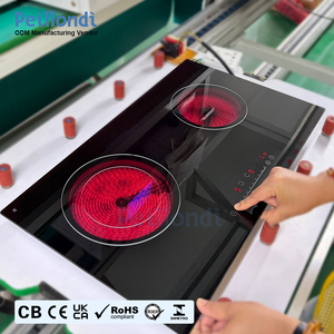 Placa de Cocción Eléctrica de Cerámica Integrada con Control Deslizante de 2 Quemadores, Calidad Premium ODM con Más de 15 Años de Experiencia, Placa de Cocción Infrarroja - Product Image 1