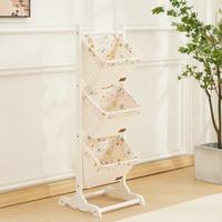 Panier de rangement en bois tissé multicouche au design moderne Étagère de rangement en tissu pour chambre à coucher avec étagère à collation suspendue