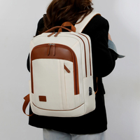 Tas Ransel Bisnis Warna Retro Baru 2026, Tas Laptop Patchwork, Logo Custom Kapasitas Besar
