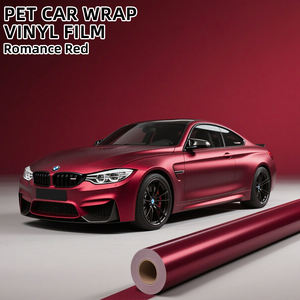罗曼红色宠物汽车包装膜乙烯基汽车变色全身汽车包装宠物薄膜光泽耐用优质粘合剂包装 - Product Image 1