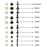 Poupée en peluche animale noire DIY faite à la main, écologique, en plastique, avec accessoires pour les yeux, le nez et les globes oculaires à bouton-pression