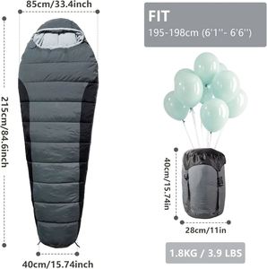 Adult Mummy Sleeping <b>Bag</b> Portable Windproof Waterproof Nylon Fabric All Seasons Outdoor Camping Backpacking Customizable - Product Image 2