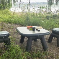 Ensemble table et chaises de camping en plein air carré en PVC, léger, écologique, design moderne