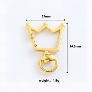 Gepersonaliseerde Retro Kroon Karabijnhaak Sleutelhanger Diy Roterende Veer Ontwerp Te Openen Zinklegering Gestanste Kleurbehoud Schattige Tas - Product Image 2