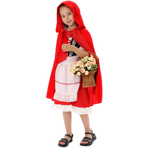 Costume de petit chaperon rouge et de grand loup méchant pour enfants, tenue de spectacle de conte de fées pour filles et garçons - Product Image 4