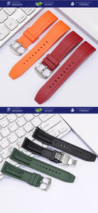 Correa de reloj de goma Vulcan FKM Real personalizada 18mm 20mm 22mm <span class=keywords><strong>24mm</strong></span> correa de reloj de liberación rápida de silicona resistente al agua para Galaxy - Product Image 3