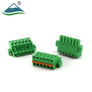 บล็อกขั้วต่อ PCB แบบเสียบได้ ขั้วต่อไฟฟ้าแบบสปริงพร้อมช่องเสียบสกรูแบบหน้าแปลน ระยะห่างระหว่างขั้ว 5.0 มม. - Product Image 2