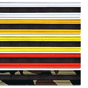 Ceinture d'arts martiaux rayée noire, largeur 4,5 cm (1 3/4 po), 65 % polyester 35 % coton, pour karaté et taekwondo - Product Image 2
