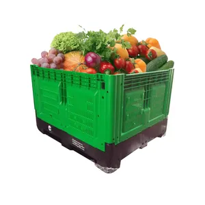 Grote Opvouwbare Bulk Plastic Omzet Pallet Box Landbouw Inklapbare Pallet Box Container