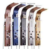 Ensemble de douche thermostatique cascade contemporain en acier inoxydable brossé avec affichage numérique personnalisé 2026 pour appartements et hôtels