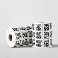 Etiqueta Adhesiva de Papel con Código QR de Número de Serie de Datos Variables, Impresión Personalizada, Multiformas, Corazón y Triángulo, para Regalos y Manualidades
