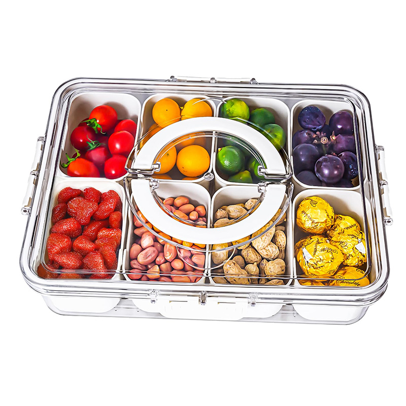 Bpa Vrije Keuken Organizer 8 Compartiment Multifunctionele Verdeelde Plastic Kruidenopslagcontainer Met Deksel