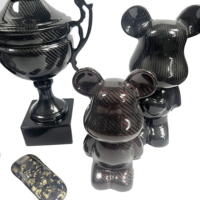 AKOSO Produits en carbone véritable, personnalisation, ornement de canard en fibre de carbone sèche, trophée en fibre de carbone pour la décoration de la maison, du bureau et de la voiture