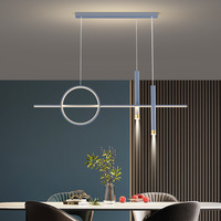 Lustre Nordique Postmoderne Noir à Source LED, Hauteur Réglable, Commande Intelligente pour Restaurants, Salles à Manger, Îlots de Cuisine