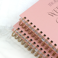 Agenda de mariage personnalisé A5 rose à couverture rigide 2026, logo personnalisé, spirale, couverture hebdomadaire et mensuelle