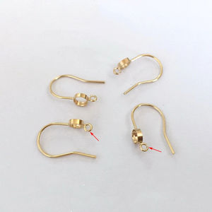 14Kゴールド充填GF耳ワイヤー4MMベゼル耳ワイヤーリング付きジュエリーイヤリング製造アクセサリー - Product Image 3