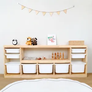 Scuola materna mobili in aula scaffali in età prescolare giocattoli per bambini libri armadietto tre strati di legno per bambini
