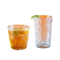 Grand verre à bière droit en verre dégradé Glacier, résistant à la chaleur, réutilisable, pour café, boissons froides, bar à domicile, vente en gros de verrerie