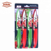 HSK Offres Spéciales revêtement antiadhésif 4 pièces divers types de cuisine chinoise ensemble de couteaux de cuisine