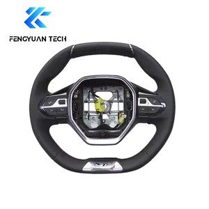 Volant personnalisé chauffant en cuir et alcantara, véritable fibre de carbone forgée, pour Peugeot 408 508 3008 4008 5008 <span class=keywords><strong>GT</strong></span>, personnalisable - Product Image 3