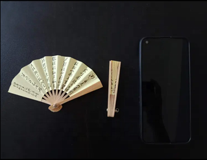 Chinois rouge Mini japonais pliable ventilateur de poche bambou bricolage décoration de mariage pour enfants cadeau d'affaires - Product Image 3