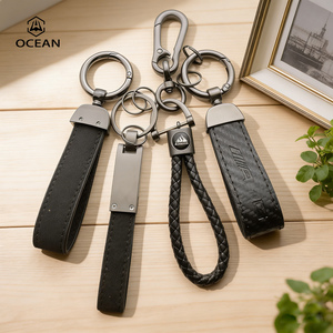 Art Decor Keychain Leather Car Pu Luxury Souvenirs Leather Keychain With Chain