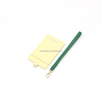 Regalo Promocional de Moda para Hombres y Mujeres, Cordón Corto Amarillo de Cuero para Tarjetas de Identificación, Portadocumentos, Cartera con Logotipo Personalizado