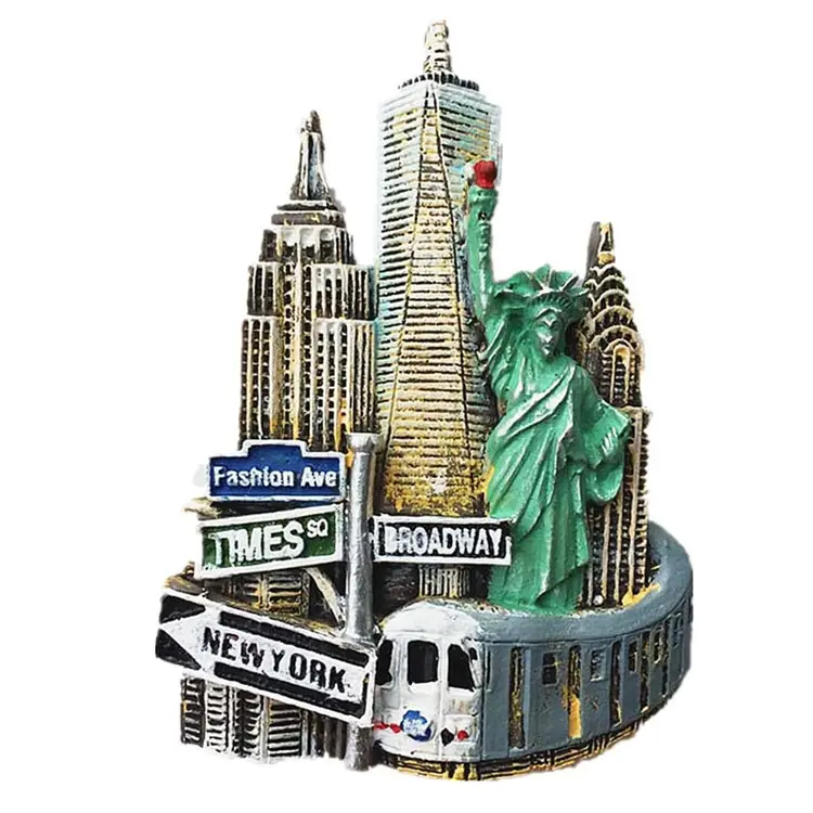 Polyresin Souvenir 3D New York Amerika Serikat Magnet Kulkas Souvenir Rumah & Dapur Dekorasi New York Amerika Serikat Magnet Kulkas Perjalanan