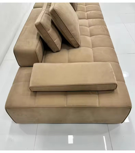 Sofá Seccional Moderno de Tela con Esponja de Alta Resiliencia, Diseño Acolchado de Tres Plazas, Brazos Rectos, Muebles para Sala de Estar - Product Image 3