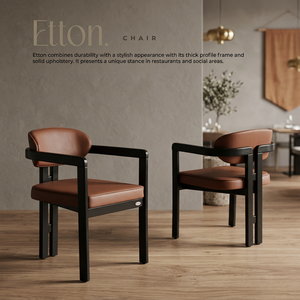 Chaise de salle à manger moderne en cuir PU rembourrée avec structure métallique pour restaurant, hôtel, café - Product Image 2