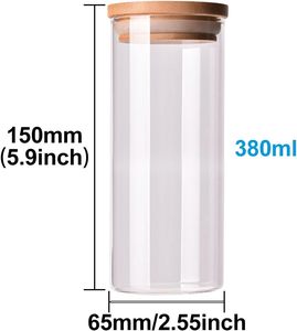 Bocaux de conservation alimentaire en verre borosilicate de 30 ml, 50 ml, 90 ml, hermétiques avec couvercle en liège pour bonbons, riz, maïs, épices, thé, café, assaisonnements - Product Image 2