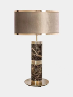 Lampe de table en marbre, lampe de sol/de table en fer de luxe en forme de champignon pour salon, chevet, villa, salle d'exposition d'art, lumière LED chaude