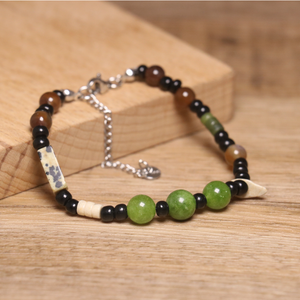 Dainty Natural Olive <span class=keywords><strong>Green</strong></span> Pedra Pulseira para Homens Mulheres Verde Aventurina Tiger <span class=keywords><strong>Eye</strong></span> Natural Frisado Cura Pedra Pulseira Jóias - Product Image 4