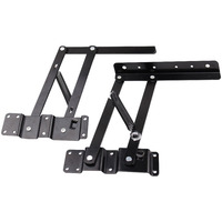 Table basse moderne multifonctionnelle en fer avec charnière à fermeture douce et mécanisme pliable Noir pour salon